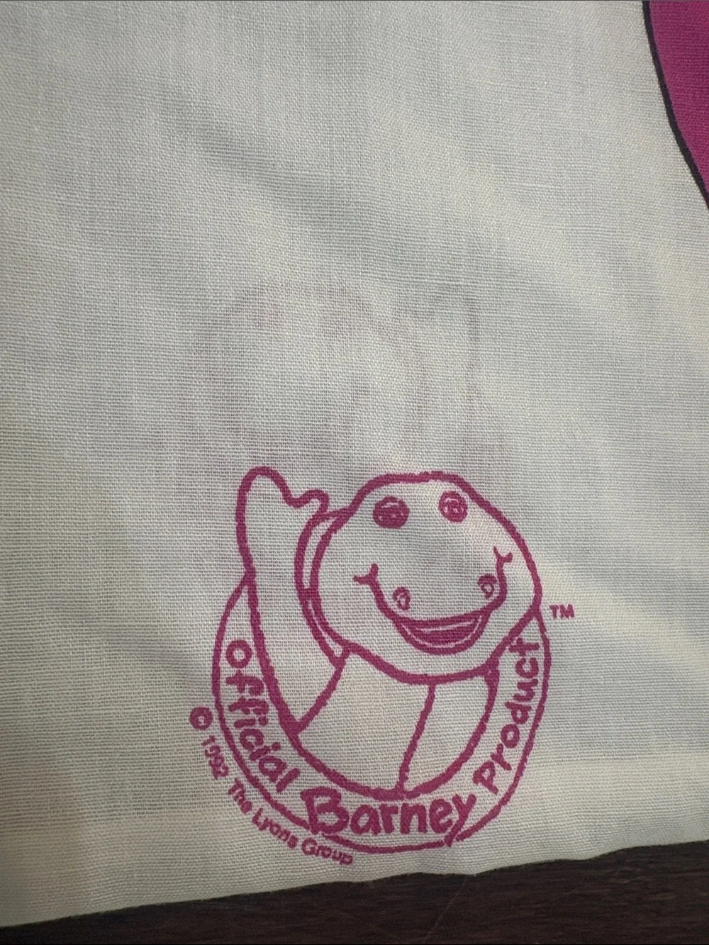 Vintage Barney Pink & Green Pillowcase